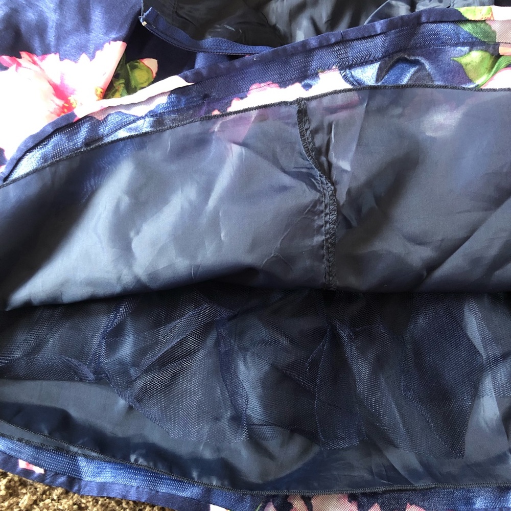 Sequin Hearts Size 9 Blue Floral Formal Skirt - Picture 6 of 6